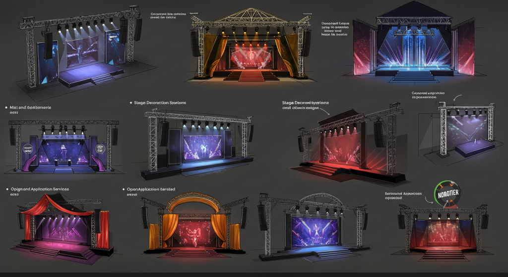 Sahne Dekor Sistemleri
Markanızı için ihtiyaç duyduğunuz organizasyonlarda açık ve kapalı alanlarda tasarım ve uygulama hizmeti